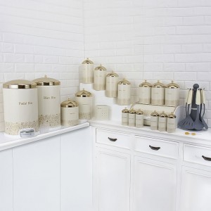 سرویس آشپزخانه 26 پارچه ریور مدل Paradise کرم درب طلا