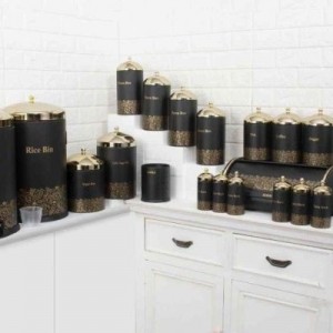 سرویس آشپزخانه 26 پارچه ریور Paradise مشکی درب طلا