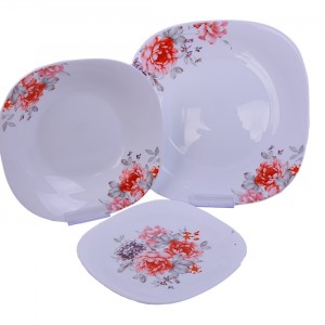 سرویس 6نفره اوپال Leon طرح مهسان صورتی