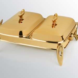 سوفله خوری دوخانه طلایی براق تک استیل 914G