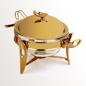 سوپ خوری طلایی براق کوچک تک استیل 916G