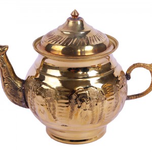 قوری شاندیز زرد قلم کاری