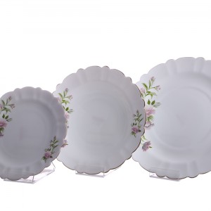 سرویس 6نفره اوپال مقصود طرح  رژینا صورتی لب طلا