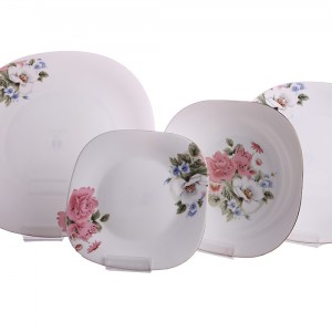 سرویس 6نفره اوپال مقصود طرح رژینا صورتی