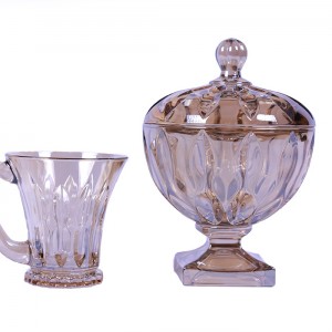 فنجان وقندان کریستال اف ام اف