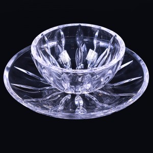 پیاله و پیش دستی کریستال اف ام اف