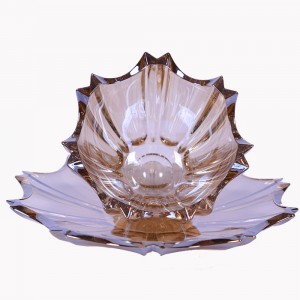 پیاله و پیش دستی کریستال اف ام اف