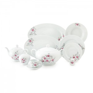 سرویس چینی 102 پارچه کامل گل پامچال 12 نفره ایتالیا اف