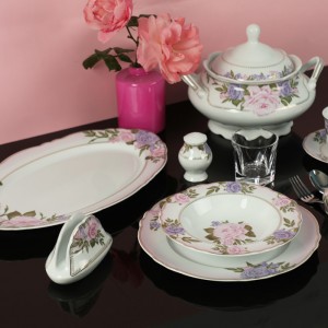 سرویس چینی 30 پارچه پردیس کاشان الگانس طرح آنیل