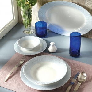 سرویس چینی 35 پارچه غذاخوری مریدین آبی 6 نفره شهرزاد