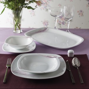 سرویس چینی 27 پارچه غذاخوری آلبا پلاتینی 6 نفره کواترو