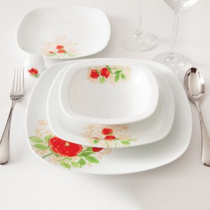 سرویس چینی 27 پارچه غذاخوری شارلوت 6 نفره کواترو