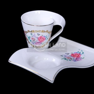 فنجان با دیس سرو B.V.K طرح Pinkکد154502