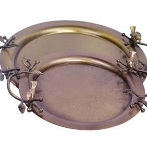 سینی برنجی سالی نوطرح گنجشک