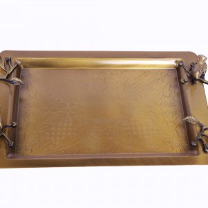 سینی برنجی سالی نو طرح گنجشک