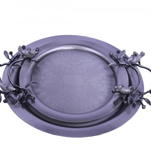 سینی پیوتر گرد سالی نو طرح گنجشک