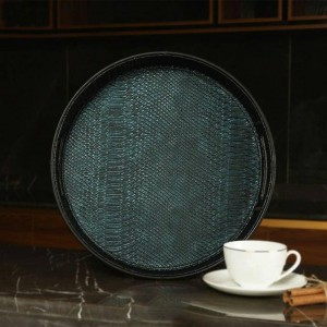 سینی چرمی مامبا یشمی گرد B.V.K