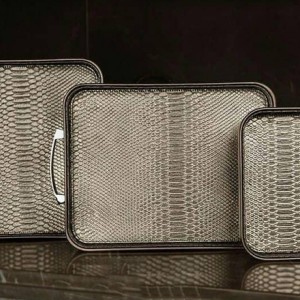 سینی چرمی مامبا سیلور مستطیلی B.V.K