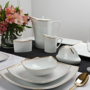 سرویس چینی 30 پارچه پردیس کاشان سری پاریس طرح سیلویا