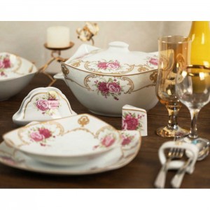 سرویس چینی 105 پارچه پردیس کاشان سری پاریس طرح میشل