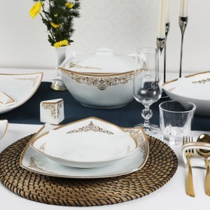 سرویس چینی 30 پارچه پردیس کاشان پاریس طرح شاینا فیروزه ای