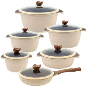 سرویس قابلمه 12 پارچه ام (تو) مدل Woden knob