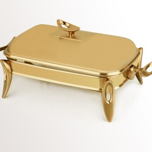 سوفله خوری تک استیل طلایی مات