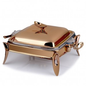 سوفله خوری مربع تک استیل رزگلد