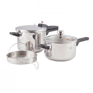 زودپز دوقلو پارس استیل 4.5لیتر و 6لیتر با درب پیرکس