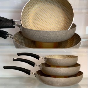 3 تیکه تابه گرانیتی تک دسته زنبوری