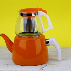 کتری قوری لعابی پیرکس شاینی