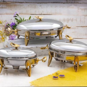 سوفله خوری بیضی فلیم دو رنگ در سه سایزSAFINOX