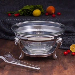 سوفله سالادخوری حلقه نگین با انبر پایه مات SAFINOX   کد SBM001