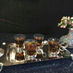 سینی مستطیل حلقه نگین در سه سایز SAFINOX