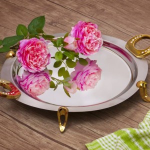 سینی گرد حلقه نگین دو رنگ SAFINOX تک سایز کد 805