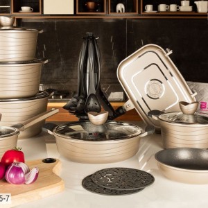 سرویس قابلمه 25 پارچه B.V.K رنگ بژ