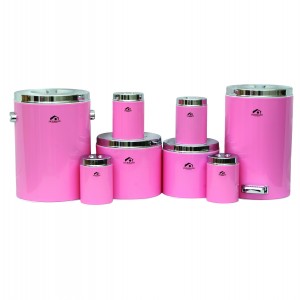 سرویس 8 پارچه آشپزخانه اورمزد درب کروم رنگ صورتی پاستیلی