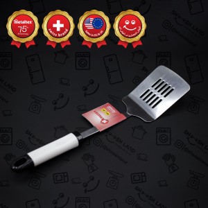 کفگیر استیل با دسته ABS سفید(روندو) متالتکس کد 231910