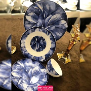 سرویس 29 پارچه سوپر بن چاینا گل وارداتی(ارکیده ابی)