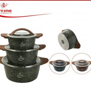 سرویس 6 پارچه گرانیتی سری walnut یا دسته کمانی