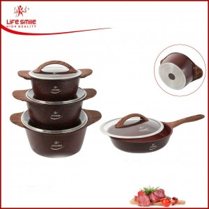 سرویس 8 پارچه گرانیتی سری walnut یا دسته کمانی