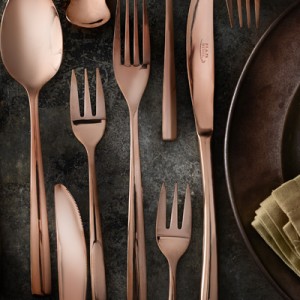 سرویس قاشق و چنگال 57 پارچه ناب استیل مدل Felorance برنز