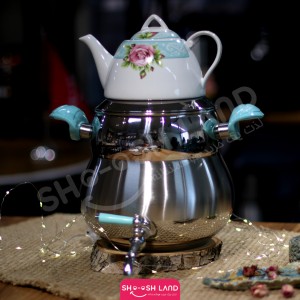 کتری و قوری شیردار فیروزه ایی ویژن سانگ کد 605