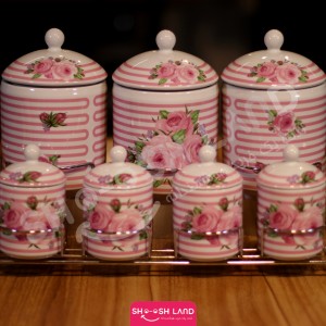 ست پاسماوری طرح گلدار آبی آسمانی کد 02