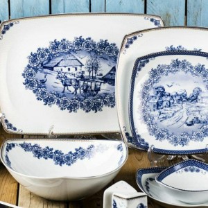 سرویس چینی 105 پارچه پردیس کاشان پاریس طرح رزگاردن