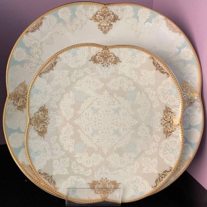 سرویس چینی 30 پارچه پردیس کاشان اسپرینگ طرح اذر فیروزه ای