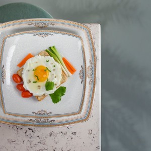 سرویس چینی 105 پارچه پردیس کاشان پاریس طرح شاینا فیروزه ای