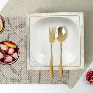 سرویس چینی 101 پارچه پردیس کاشان ونوس طرح راشل فیروزه ای