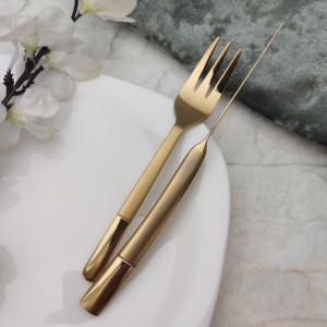 ست 12پارچه کارد وچنگال میوه خوری (3 بعدی) 633s طلایی