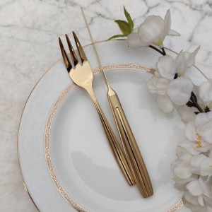 ست 12پارچه کارد وچنگال میوه خوری (3 بعدی) موناکو طلایی